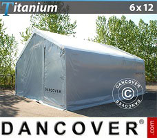 Garagenzelt Titanium 6x12x3,5x5,5m, Weiß / Grau