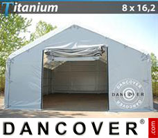 Garagenzelt Titanium 8x16,2x3x5m, Weiß / Grau
